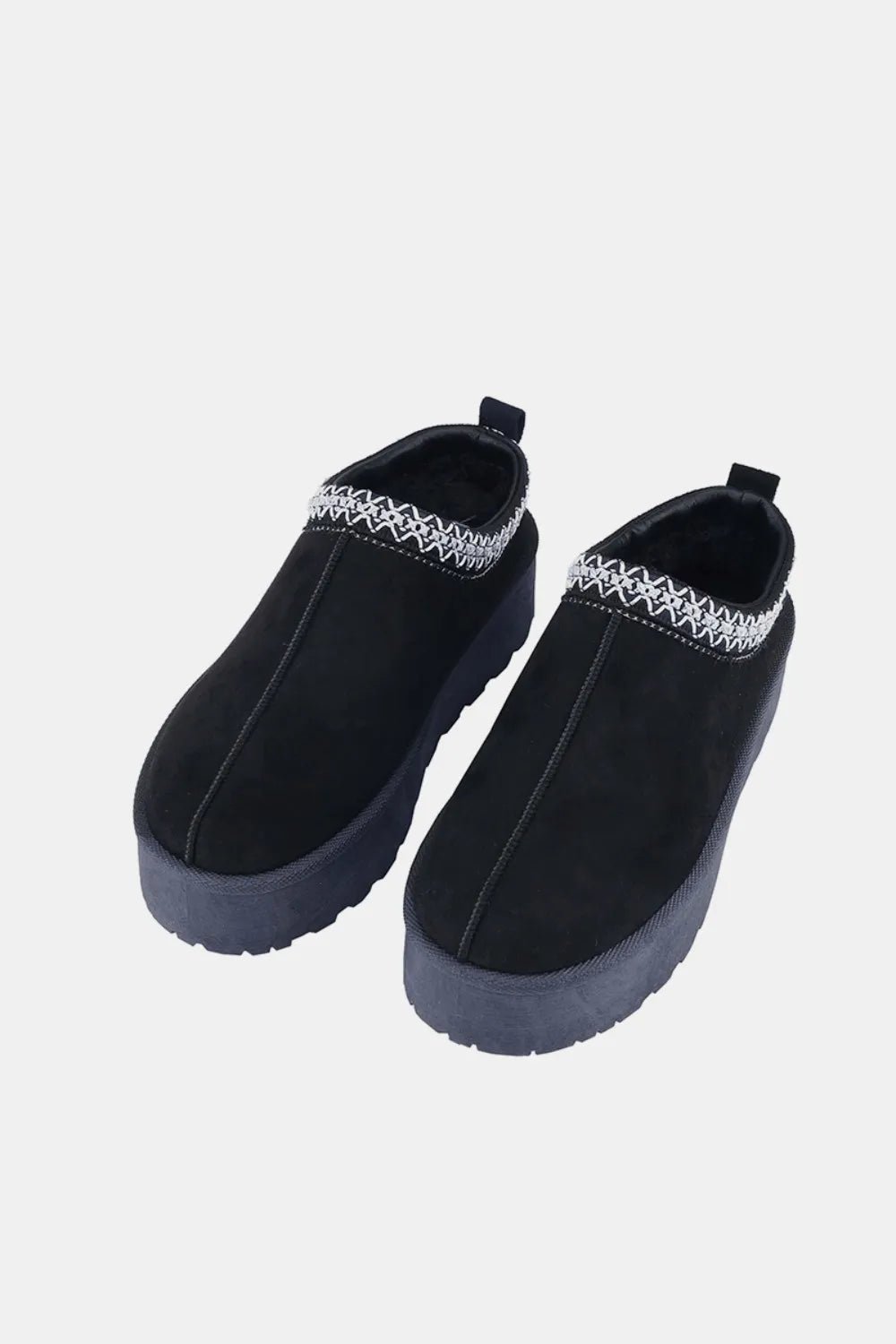 Weeboo Platform Embroidered Trim Slip - On Boots - Bela Fils BoutiqueBela Fils Boutique